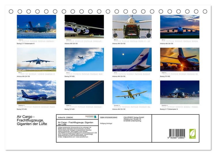 Produktbild: Air Cargo - Frachtflugzeuge, Giganten der L&uuml;fte (Tischkalender 2027 DIN A5 quer), CALVENDO Monatskalender
