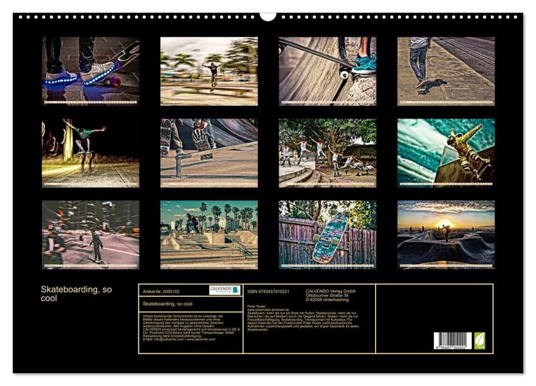 Produktbild: Skateboarding, so cool (Wandkalender 2026 DIN A2 quer), CALVENDO Monatskalender