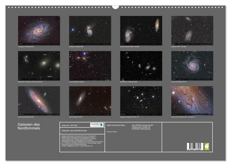 Produktbild: Galaxien des Nordhimmels (Wandkalender 2026 DIN A2 quer), CALVENDO Monatskalender