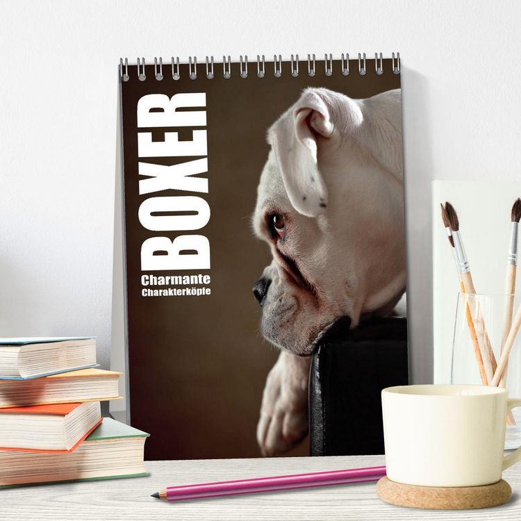 Produktbild: Boxer - Charmante Charakterk&ouml;pfe (Tischkalender 2026 DIN A5 hoch), CALVENDO Monatskalender