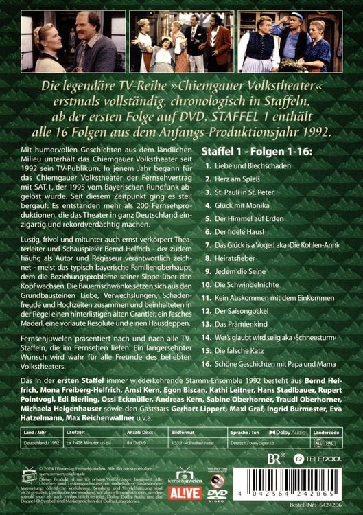 Produktbild: Chiemgauer Volkstheater - Die komplette Staffel 1 von 1992 (Fernsehjuwelen) [8 DVDs]
