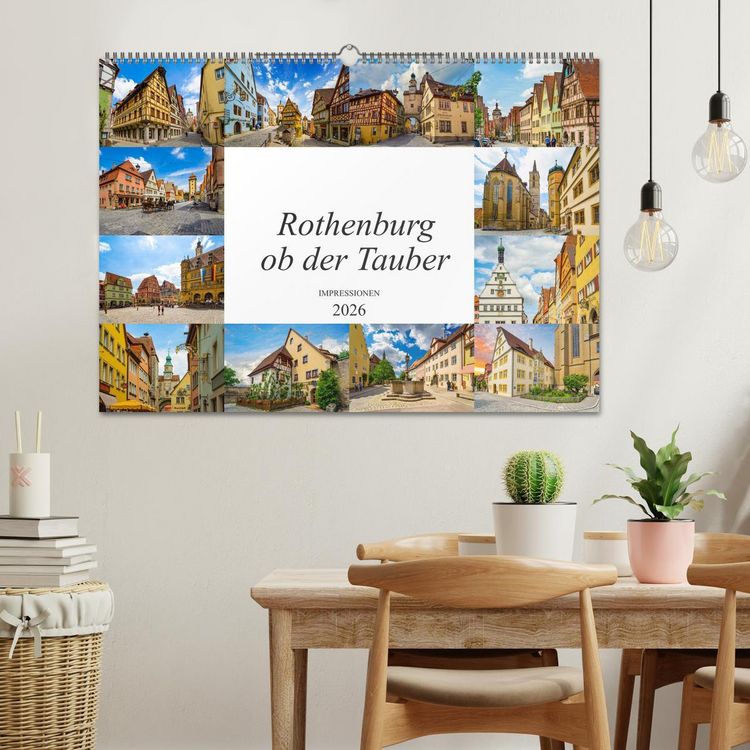 Produktbild: Rothenburg ob der Tauber Impressionen (Wandkalender 2026 DIN A2 quer), CALVENDO Monatskalender