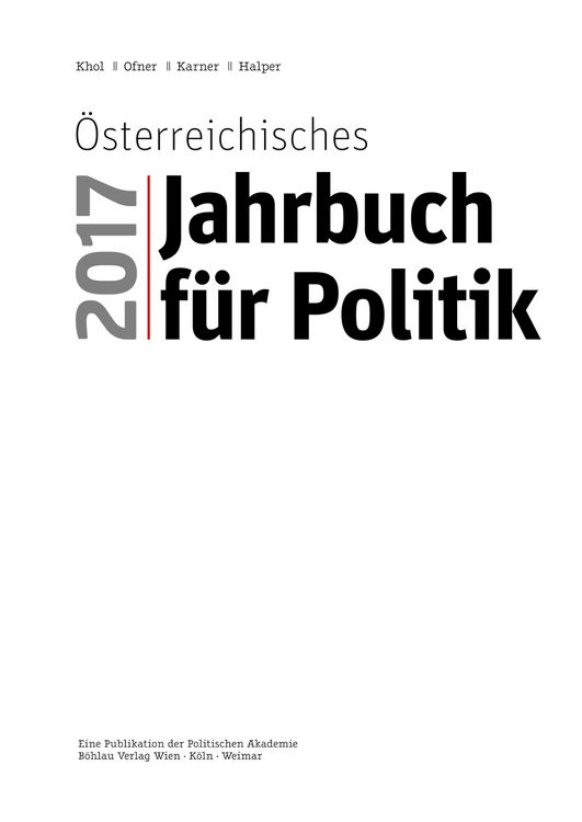 Produktbild: &Ouml;sterreichisches Jahrbuch f&uuml;r Politik 2017