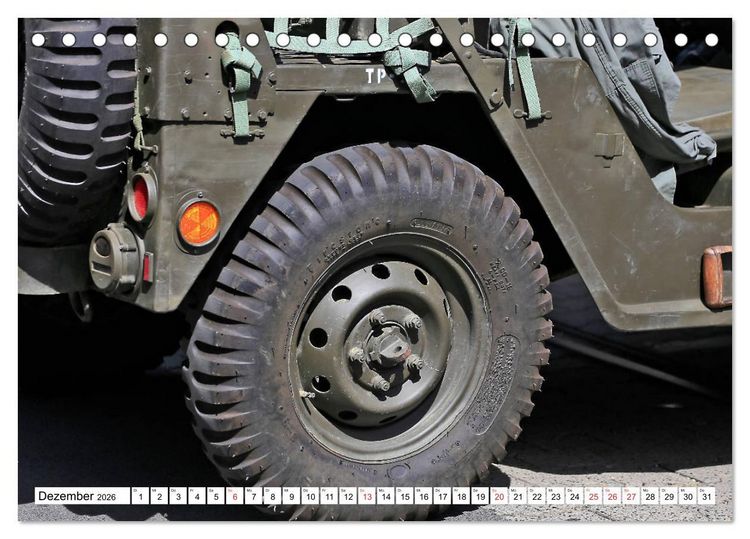 Produktbild: Willys Jeep im Detail vom Frankfurter Taxifahrer Petrus Bodenstaff (Tischkalender 2026 DIN A5 quer), CALVENDO Monatskalender