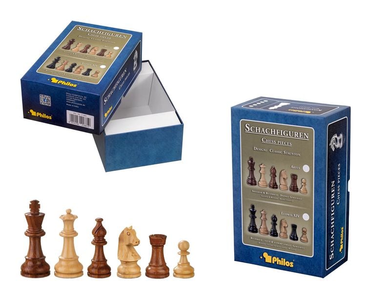 Produktbild: Schachfiguren Sigismund, K&ouml;nigsh&ouml;he 83 mm, gewichtet, in Setup Box
