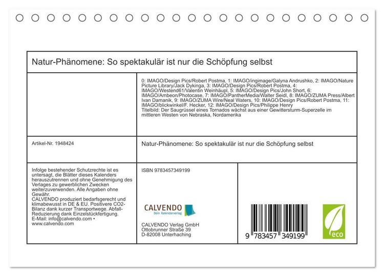 Produktbild: Natur-Ph&auml;nomene: So spektakul&auml;r ist nur die Sch&ouml;pfung selbst (Tischkalender 2026 DIN A5 quer), CALVENDO Monatskalender
