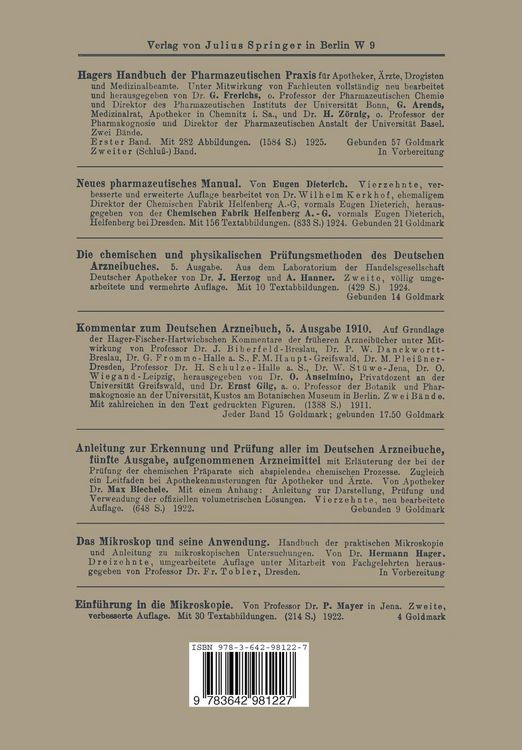 Produktbild: Tabelle zur mikroskopischen Bestimmung der offizinellen Drogenpulver