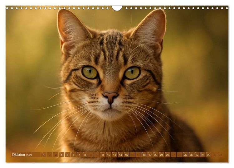 Produktbild: Katzenblicke &ndash; Eleganz und Anmut (Wandkalender 2027 DIN A3 quer), CALVENDO Monatskalender