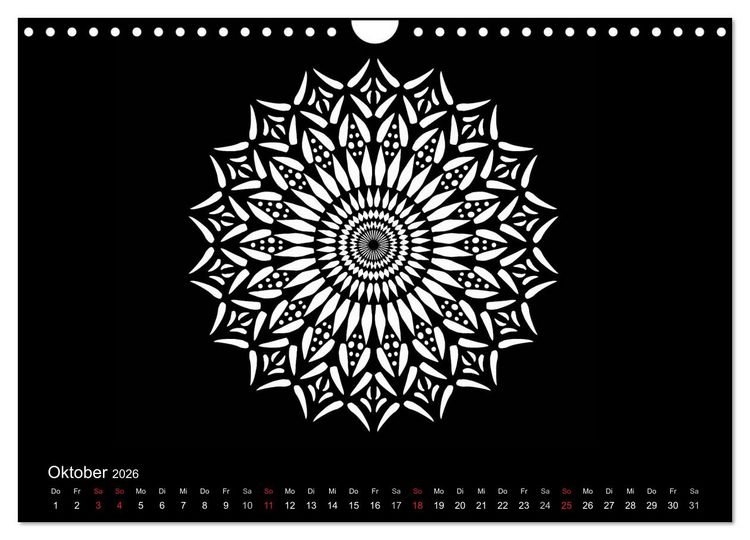 Produktbild: Entspannung und Ruhe durch Mandalas (Wandkalender 2026 DIN A4 quer), CALVENDO Monatskalender
