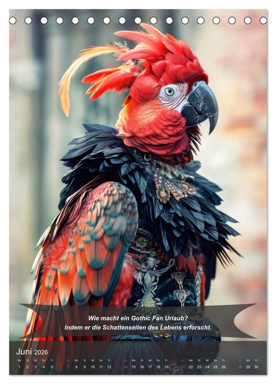 Produktbild: Der tierisch lustige Gothic Kalender (Tischkalender 2026 DIN A5 hoch), CALVENDO Monatskalender