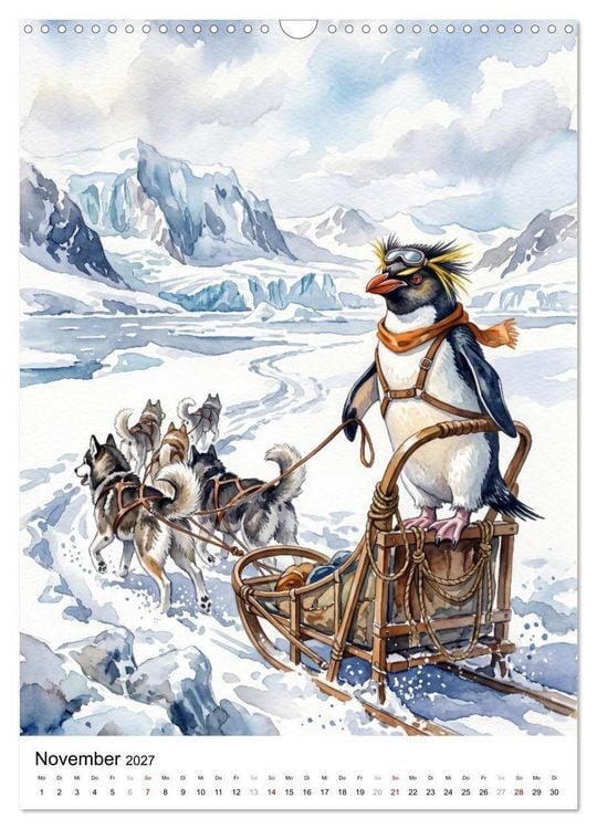 Produktbild: Coole Pinguine (Wandkalender 2027 DIN A3 hoch), CALVENDO Monatskalender