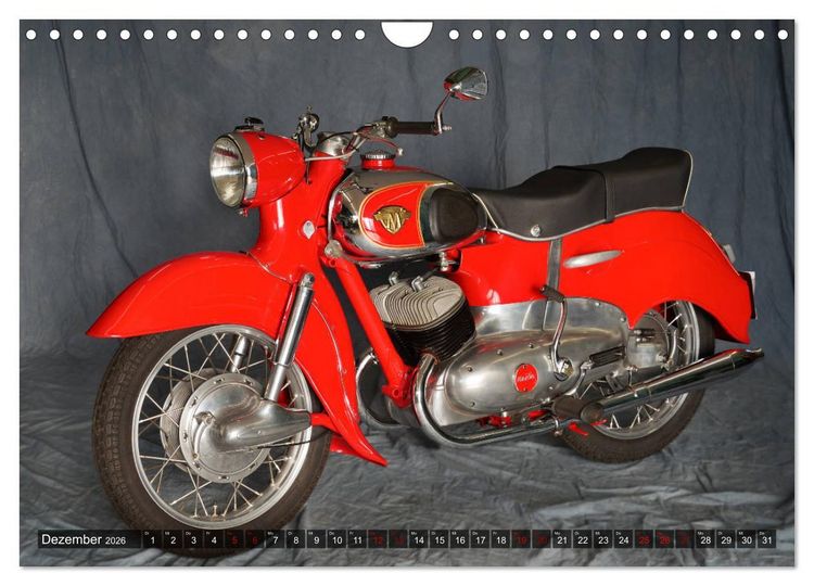 Produktbild: Deutsche Motorrad - Legenden - Rollende Kunstwerke aus alten Zeiten (Wandkalender 2026 DIN A4 quer), CALVENDO Monatskalender
