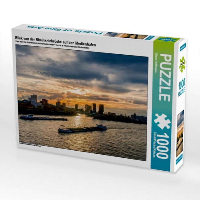 Produktbild: CALVENDO Puzzle Blick von der Rheinkniebr&uuml;cke auf den Medienhafen | 1000 Teile Lege-Gr&ouml;&szlig;e 64x48cm Foto-Puzzle f&uuml;r gl&uuml;ckliche Stunden