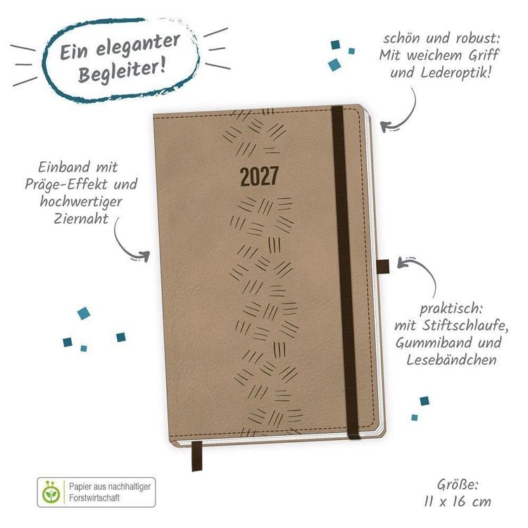 Produktbild: TR&Ouml;TSCH - Taschenkalender A6 Soft Touch Premium Sand 2027