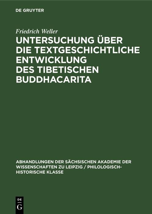 Produktbild: Untersuchung &uuml;ber die textgeschichtliche Entwicklung des tibetischen Buddhacarita