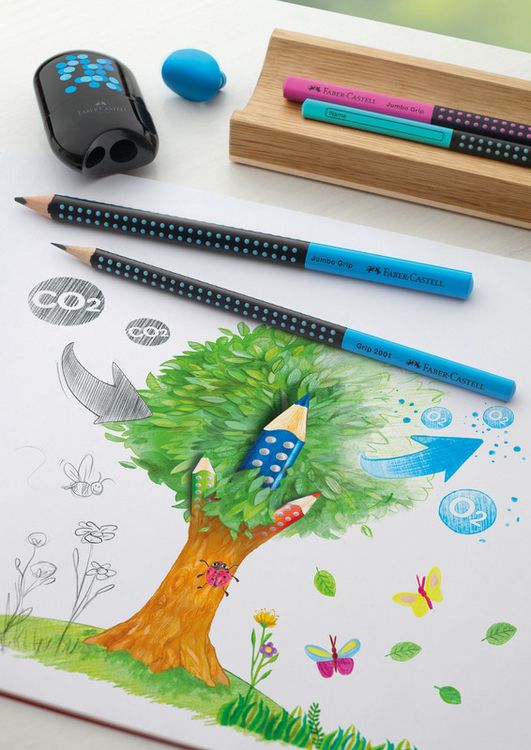 Produktbild: Faber-Castell Bleistift Jumbo Grip Two sw/t&uuml;rkis