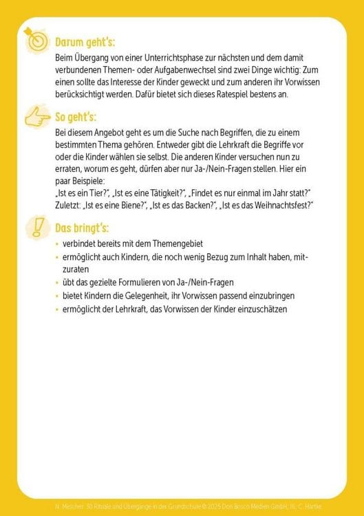 Produktbild: 30 Rituale und &Uuml;berg&auml;nge in der Grundschule. F&uuml;r Orientierung, Sicherheit und Struktur im Schulalltag