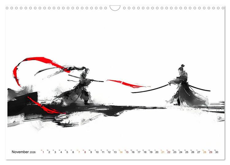 Produktbild: Samurai Illustrationen (Wandkalender 2026 DIN A3 quer), CALVENDO Monatskalender