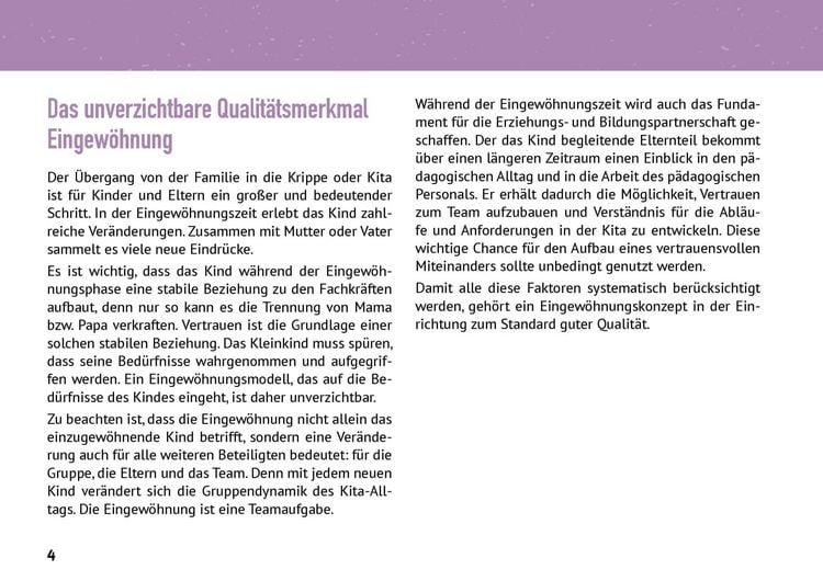 Produktbild: Eingew&ouml;hnung in der Kita. Vom Modell zur Praxis