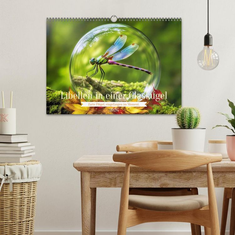 Produktbild: Libellen in einer Glaskugel (Wandkalender 2026 DIN A3 quer), CALVENDO Monatskalender