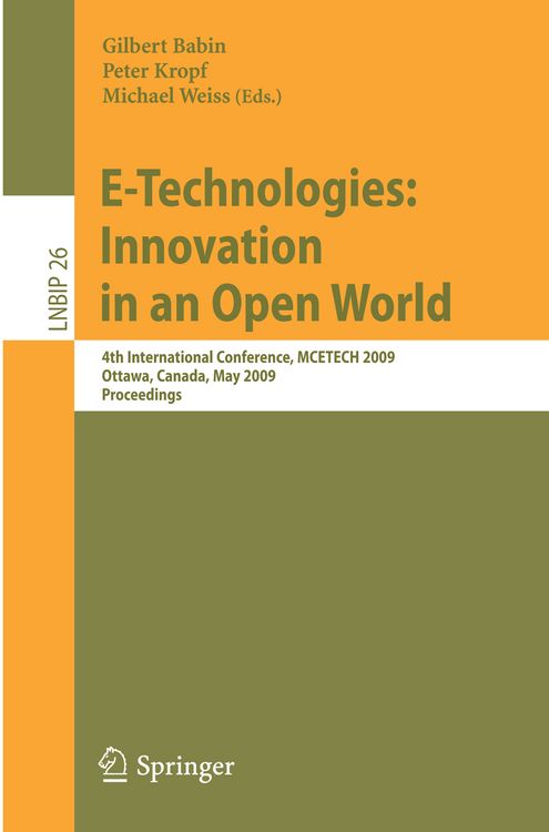 Produktbild: E-Technologies: Innovation in an Open World