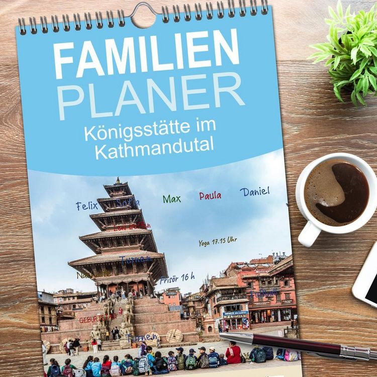 Produktbild: Familienplaner 2026 - K&ouml;nigsst&auml;tte im Kathmandutal mit 5 Spalten (Wandkalender, 21 x 45 cm) CALVENDO