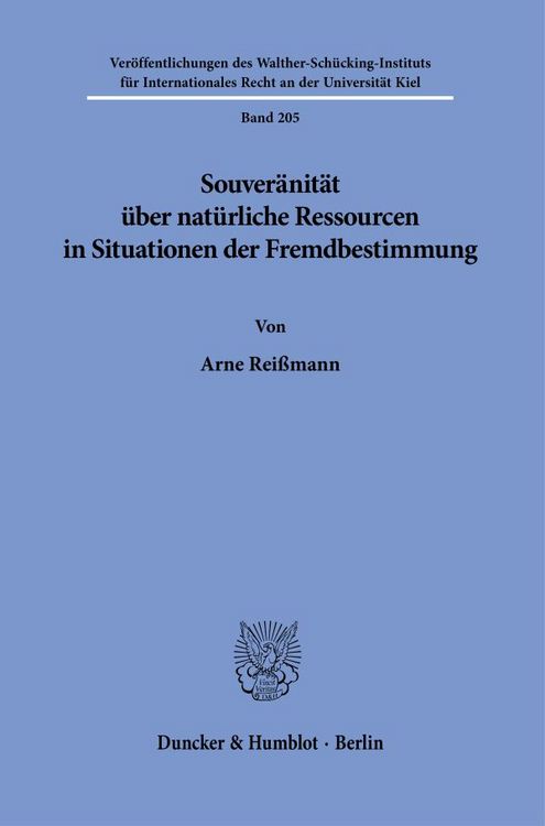 Produktbild: Souver&auml;nit&auml;t &uuml;ber nat&uuml;rliche Ressourcen in Situationen der Fremdbestimmung