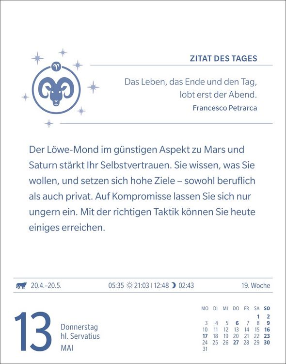 Produktbild: Widder Sternzeichenkalender 2027 - Tagesabrei&szlig;kalender - Ihr Horoskop f&uuml;r jeden Tag