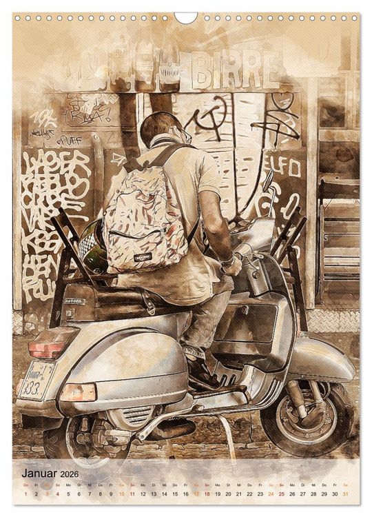 Produktbild: Motorroller - Vespa Galerie (Wandkalender 2026 DIN A3 hoch), CALVENDO Monatskalender