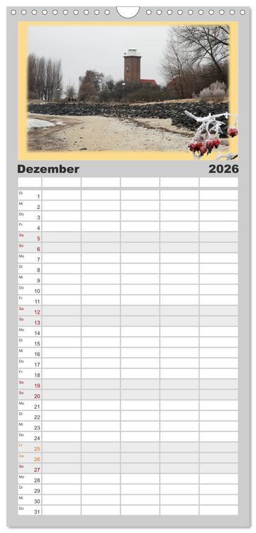 Produktbild: Familienplaner 2026 - Leuchtt&uuml;rme Schleswig-Holsteins mit 5 Spalten (Wandkalender, 21 x 45 cm) CALVENDO