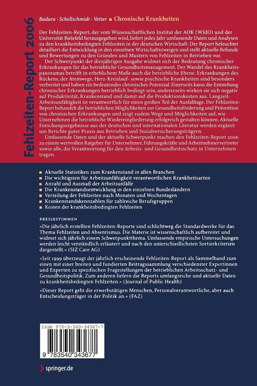 Produktbild: Fehlzeiten-Report 2006