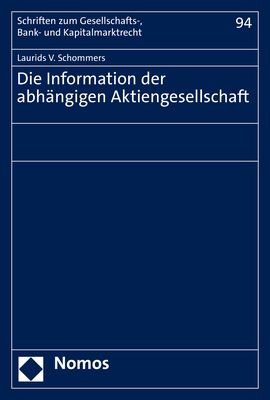 Produktbild: Die Information der abh&auml;ngigen Aktiengesellschaft