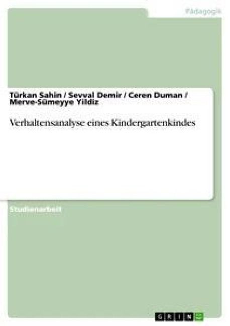 Produktbild: Verhaltensanalyse eines Kindergartenkindes
