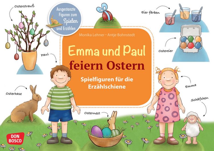 Produktbild: Emma und Paul feiern Ostern. Erz&auml;hlschienen-Figurenset