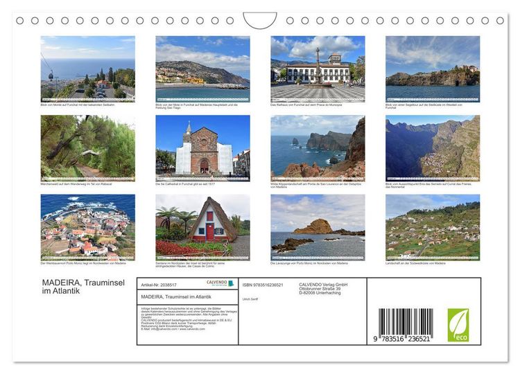 Produktbild: MADEIRA, Trauminsel im Atlantik (Wandkalender 2026 DIN A4 quer), CALVENDO Monatskalender