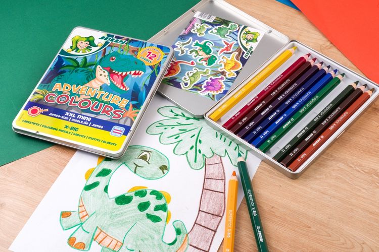 Produktbild: JOLLY Buntstifte X-BIG Adventure Colours 12er Metall Etui