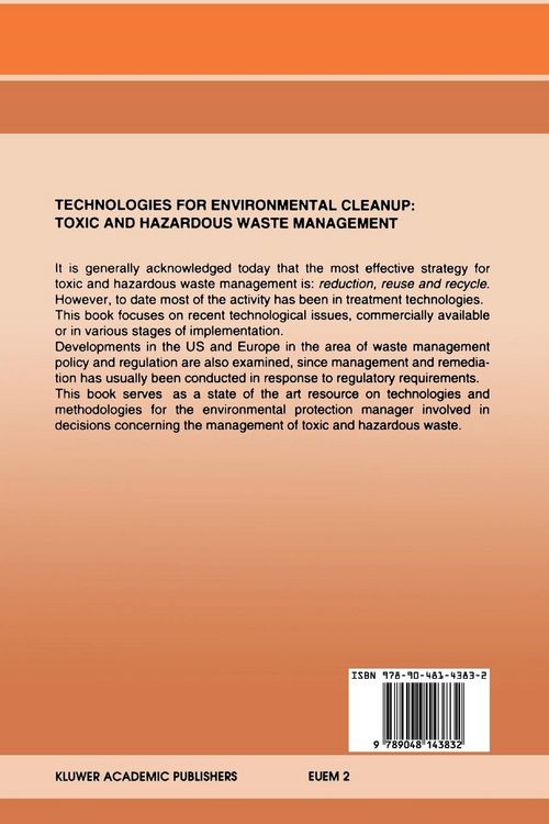 Produktbild: Technologies for Environmental Cleanup: Toxic and Hazardous Waste Management