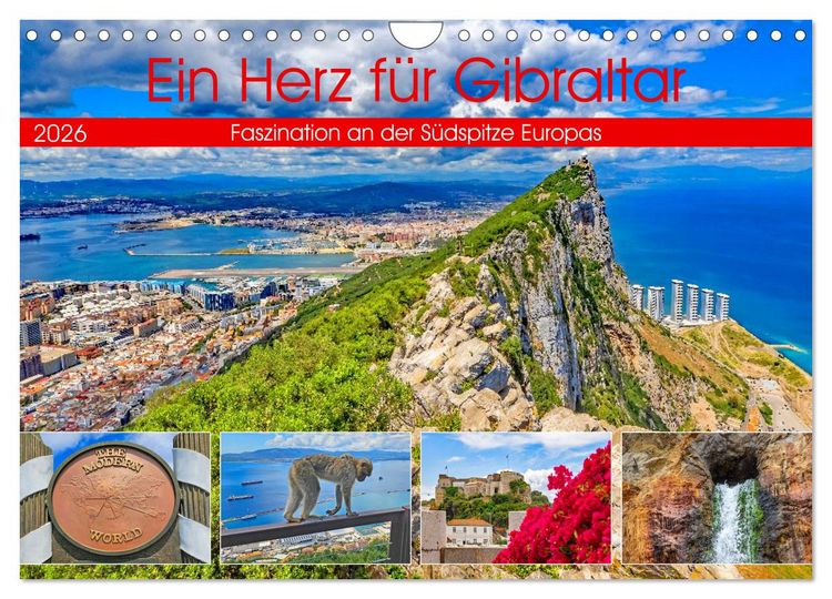 Produktbild: Ein Herz f&uuml;r Gibraltar (Wandkalender 2026 DIN A4 quer), CALVENDO Monatskalender