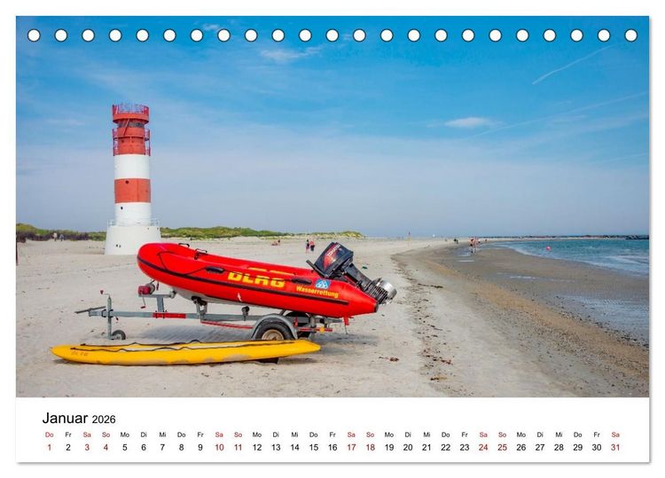 Produktbild: HELGOLAND: Nordseeinsel, sch&ouml;ner Ferienort (Tischkalender 2026 DIN A5 quer), CALVENDO Monatskalender