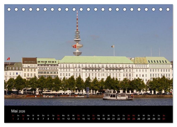 Produktbild: Hansestadt Hamburg (Tischkalender 2026 DIN A5 quer), CALVENDO Monatskalender