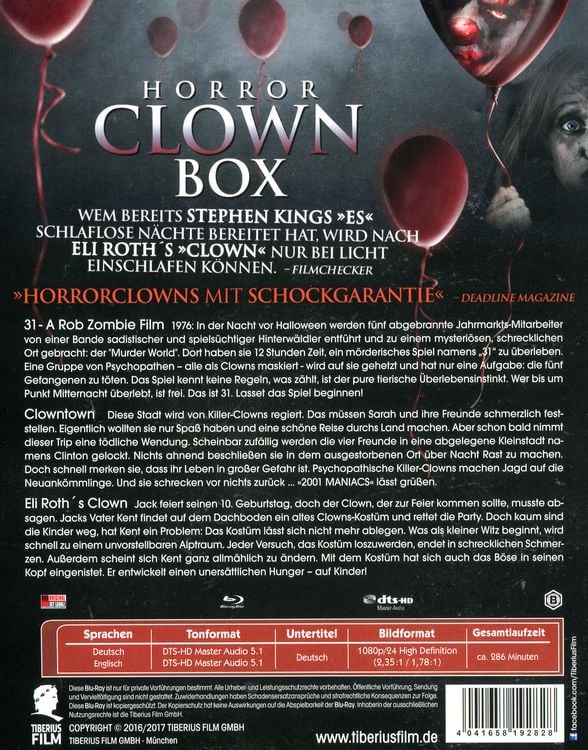 Horror Clown Box 1 - Uncut Edition  [3 BRs]