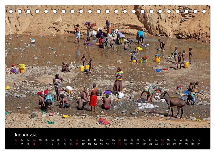 Produktbild: Landleben in &Auml;thiopien (Tischkalender 2026 DIN A5 quer), CALVENDO Monatskalender