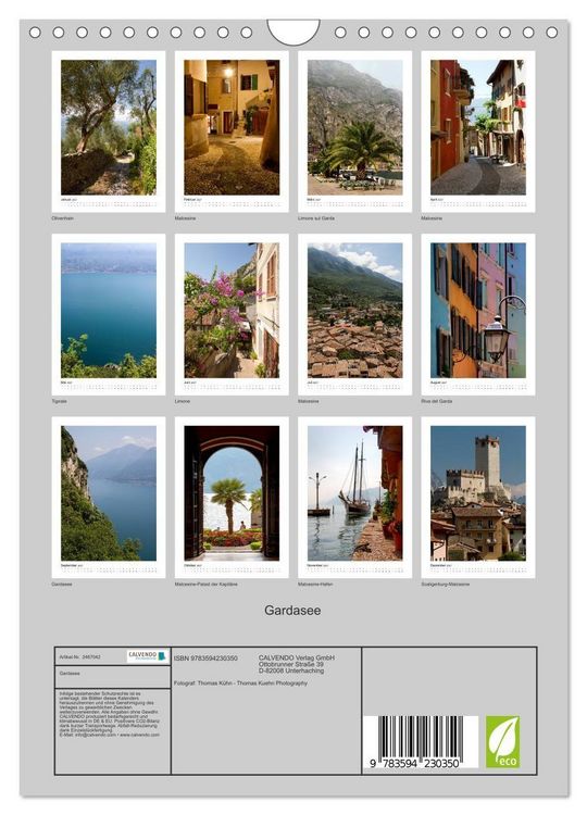 Produktbild: Gardasee (Wandkalender 2027 DIN A4 hoch), CALVENDO Monatskalender