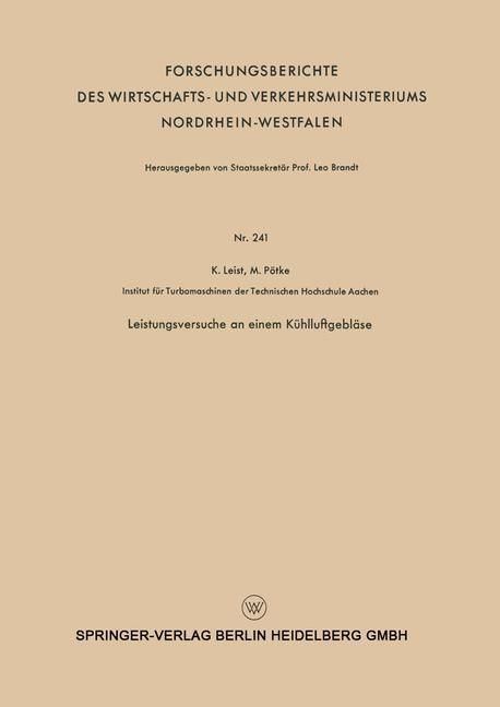 Produktbild: Leistungsversuche an einem K&uuml;hlluftgebl&auml;se