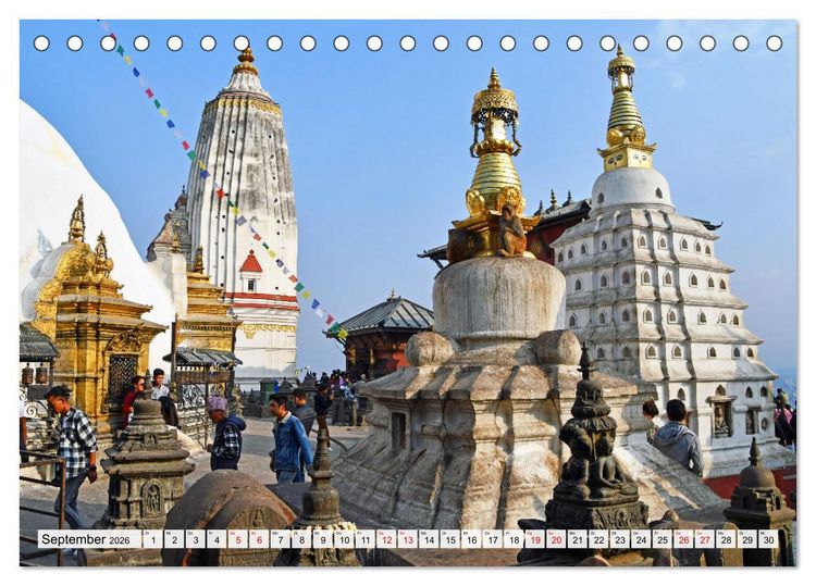 Produktbild: KATHMANDU, Nepals Hauptstadt (Tischkalender 2026 DIN A5 quer), CALVENDO Monatskalender