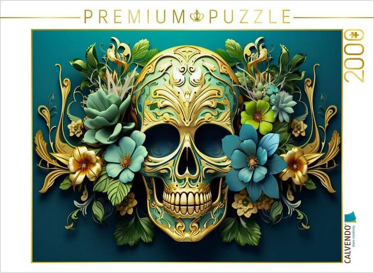 Produktbild: CALVENDO Puzzle Ein Motiv aus dem Kalender Skull Flower - Totenkopf ART | 2000 Teile Lege-Gr&ouml;&szlig;e 90x67cm Foto-Puzzle f&uuml;r gl&uuml;ckliche Stunden