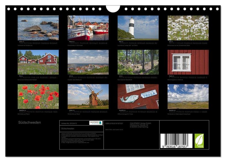 Produktbild: S&uuml;dschweden (Wandkalender 2026 DIN A4 quer), CALVENDO Monatskalender