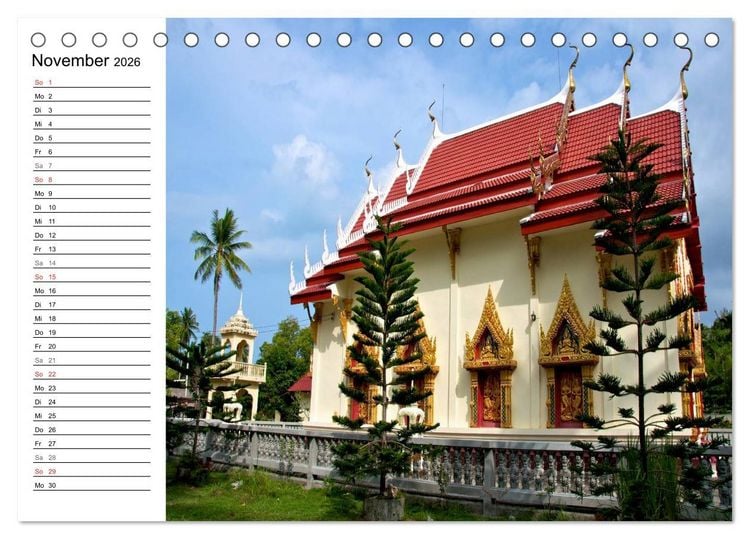 Produktbild: Thailand - Ein bezauberndes K&ouml;nigreich (Tischkalender 2026 DIN A5 quer), CALVENDO Monatskalender