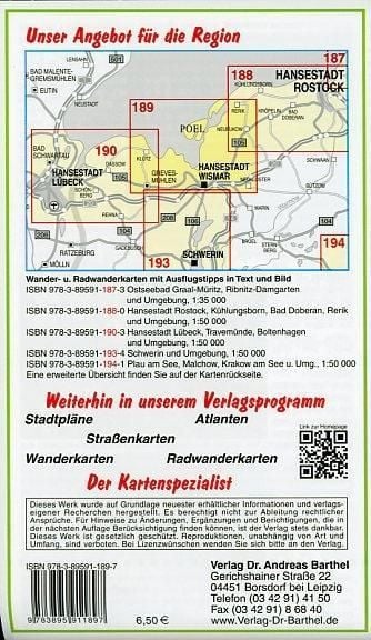 Produktbild: Hansestadt Wismar, Insel Poel, Boltenhagen und Umgebung Radwander- und Wanderkarte 1 : 50 000