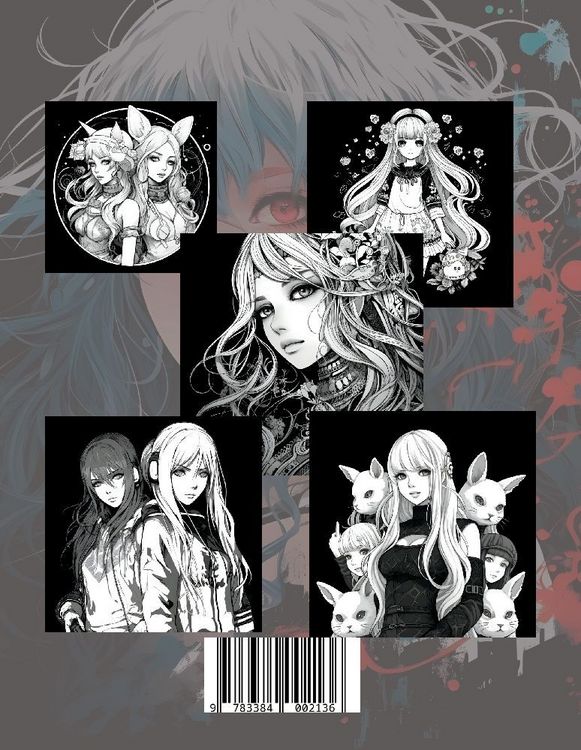Produktbild: Schwarzes Manga Malbuch f&uuml;r M&auml;dchen.